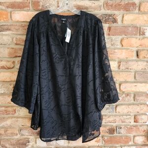 Torrid Black Textured Blouse